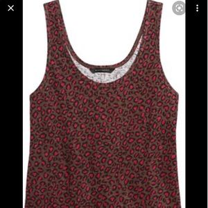 Leopard print linen tank